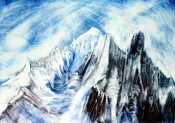 Aiguille Verte and Les Drus from La Fl&eacute;gere