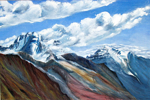 Aiguille Verte and Mont Blanc