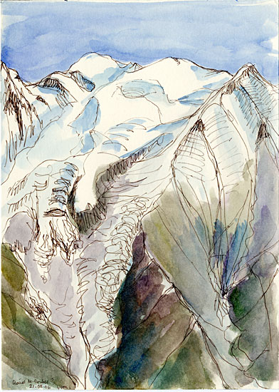 Mont Blanc glacier from Brevent