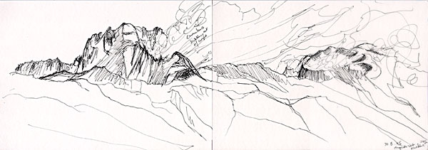 Aiguille Vert and Mont Blanc from Col de Balme