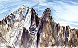 Aiguille Verte and Les Drus from La Fleègere