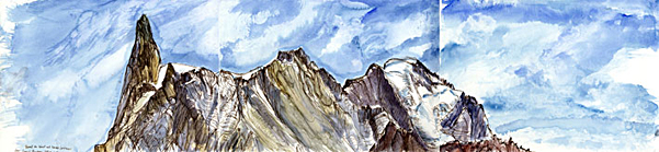 Dent du Géant and Grandes Jorasses from glacier
