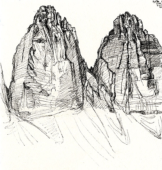 Cima Grande from Rif. Locatelli