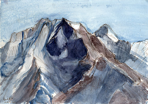 Island Peak from above Dingboche